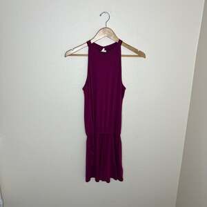 Meroketty Wine Elastic Waist Short Romper Small